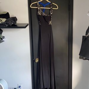 Black one shoulder prom dress